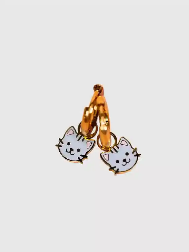Pierced Co-kattenbedeltjes voor Huggie-oorbellen