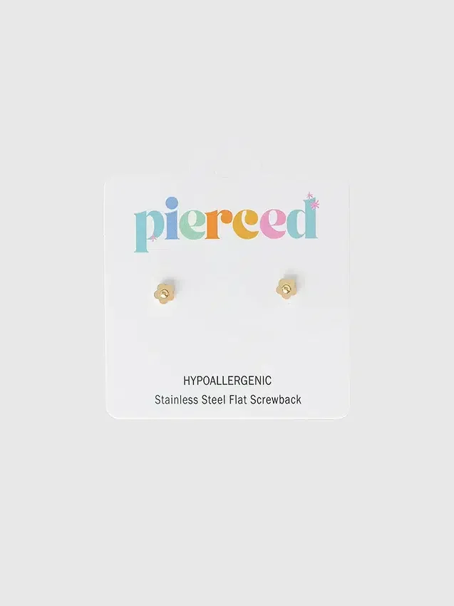 Pierced Co Kleine klassieke bloemoorbellen met schroefsluiting