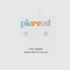 Pierced Co kleine perzikkleurige hartjesoorbellen met schroefsluiting