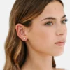 Pierced Co kleine perzikkleurige hartjesoorbellen met schroefsluiting