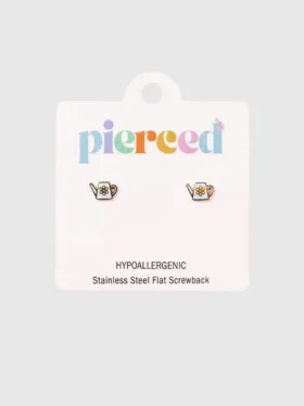 Pierced Co-oorbellen met schroefsluiting in de vorm van een gieter