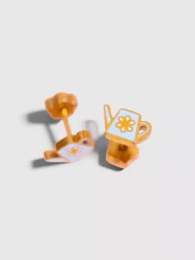 Pierced Co-oorbellen met schroefsluiting in de vorm van een gieter
