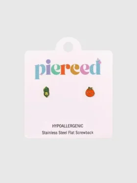 Pierced Co Pea Pod / Tomato oorbellen met schroefsluiting