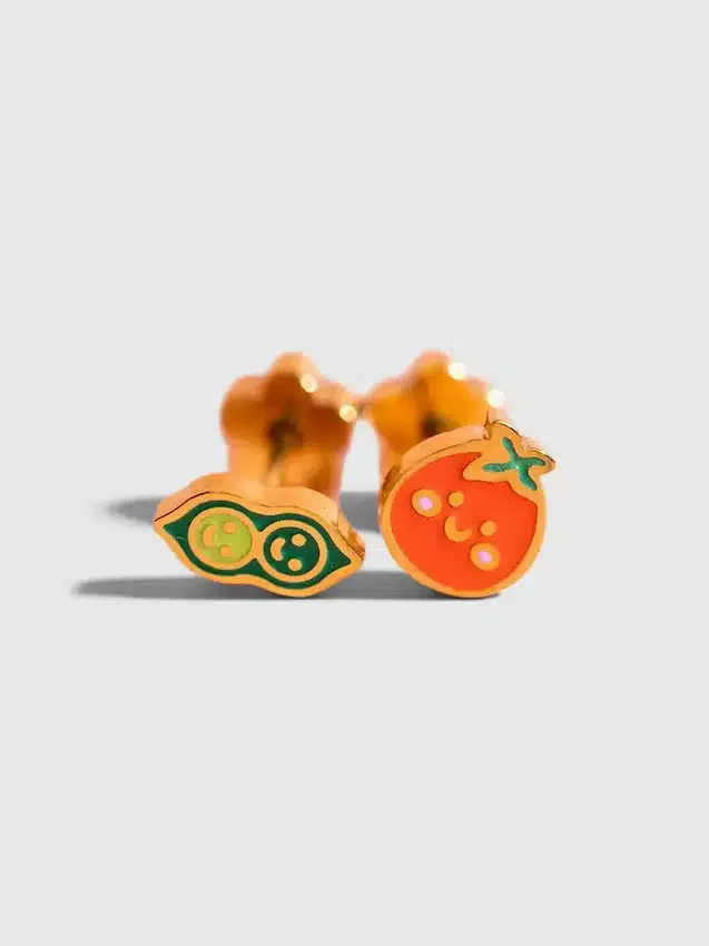 Pierced Co Pea Pod / Tomato oorbellen met schroefsluiting