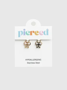 Pierced Co roze strikbedeltje voor huggie-oorbellen