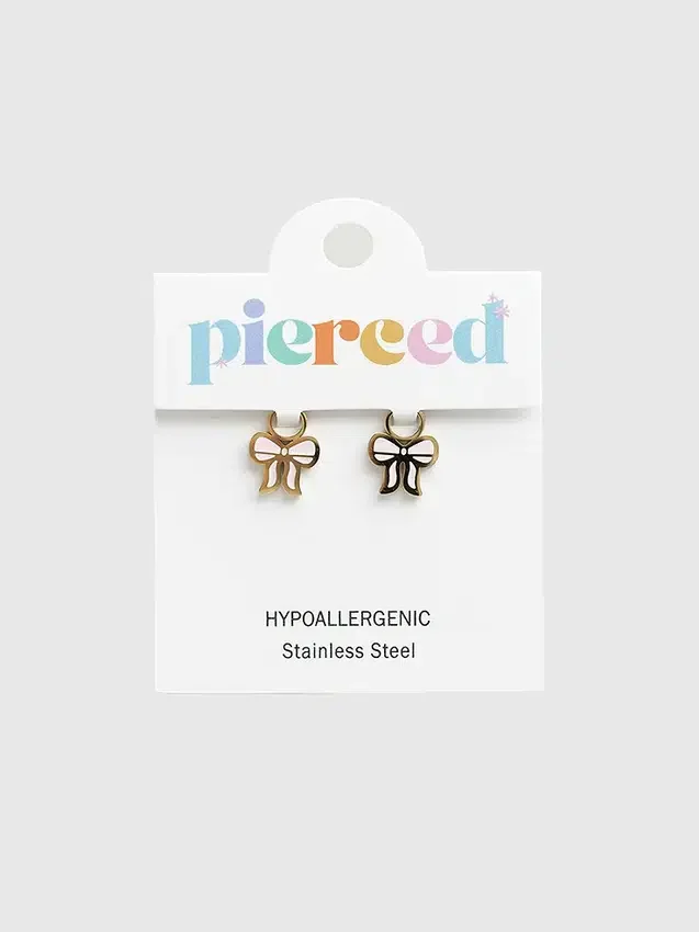 Pierced Co roze strikbedeltje voor huggie-oorbellen