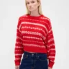 Pluizige oversized trui met ronde hals