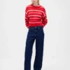 Pluizige oversized trui met ronde hals