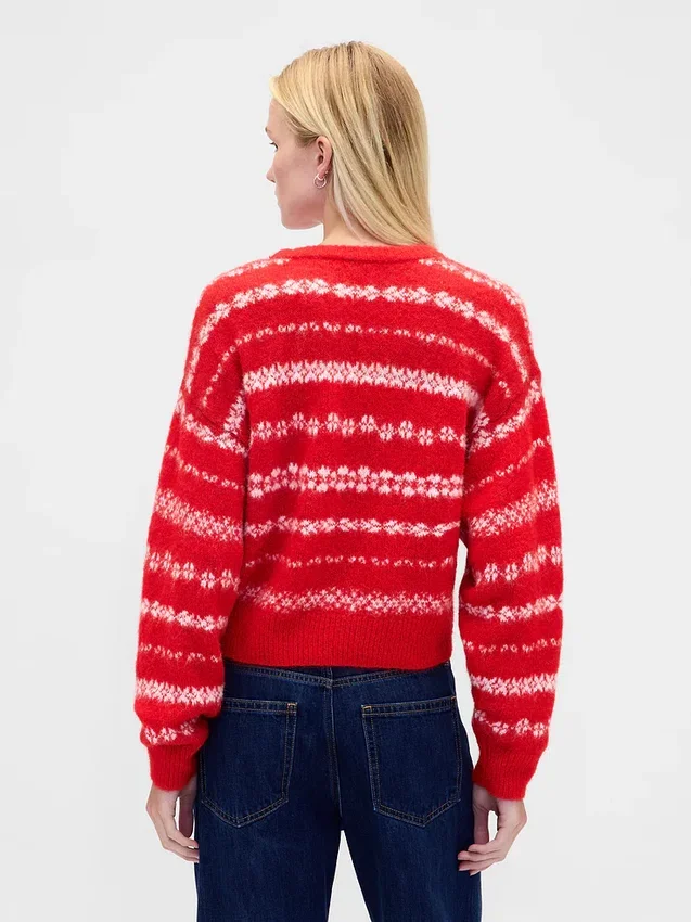 Pluizige oversized trui met ronde hals