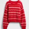 Pluizige oversized trui met ronde hals