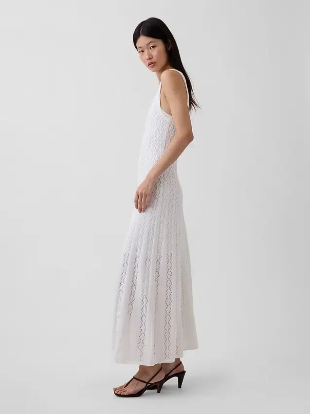 Pointelle maxi-jurk