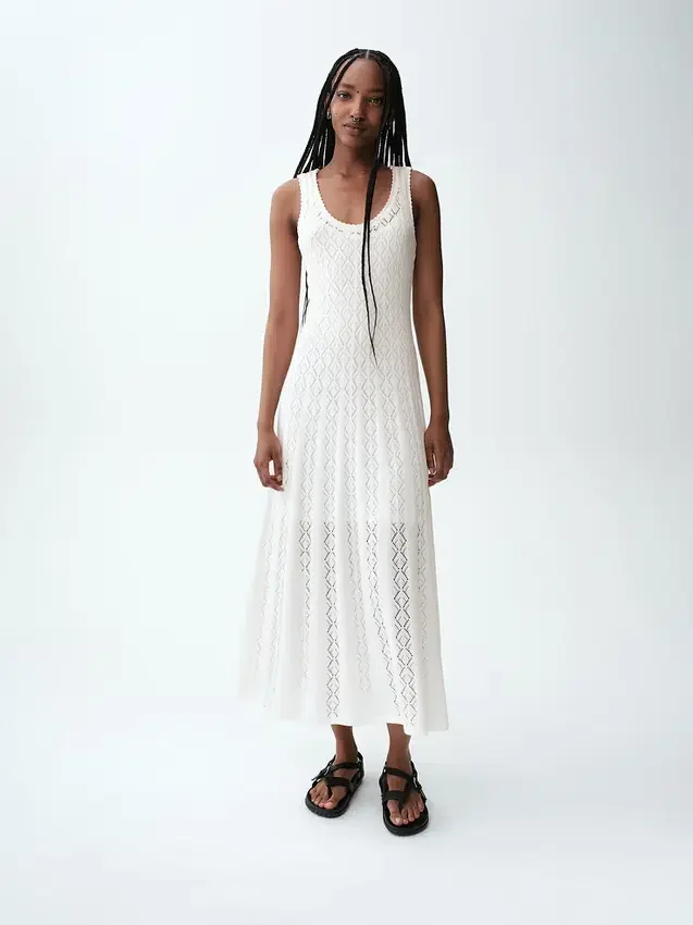 Pointelle maxi-jurk