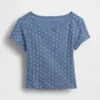 Pointelle-rib-T-shirt voor Baby & Peuter