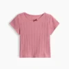 Pointelle-rib-T-shirt voor Baby & Peuter