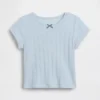 Pointelle-rib-T-shirt voor Baby & Peuter