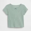 Pointelle-rib-T-shirt voor Baby & Peuter