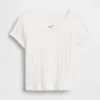 Pointelle-rib-T-shirt voor Baby & Peuter