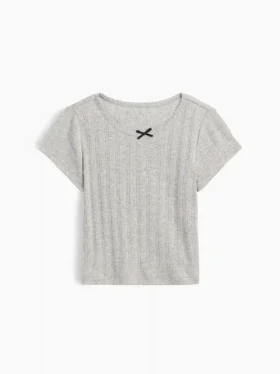 Pointelle-rib-T-shirt voor Baby & Peuter