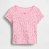 Pointelle-rib-T-shirt voor Baby & Peuter