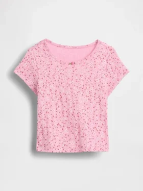 Pointelle-rib-T-shirt voor Baby & Peuter