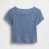 Pointelle-rib-T-shirt voor Baby & Peuter