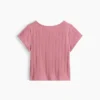 Pointelle-rib-T-shirt voor Baby & Peuter