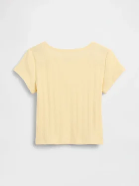 Pointelle-rib-T-shirt voor Baby & Peuter
