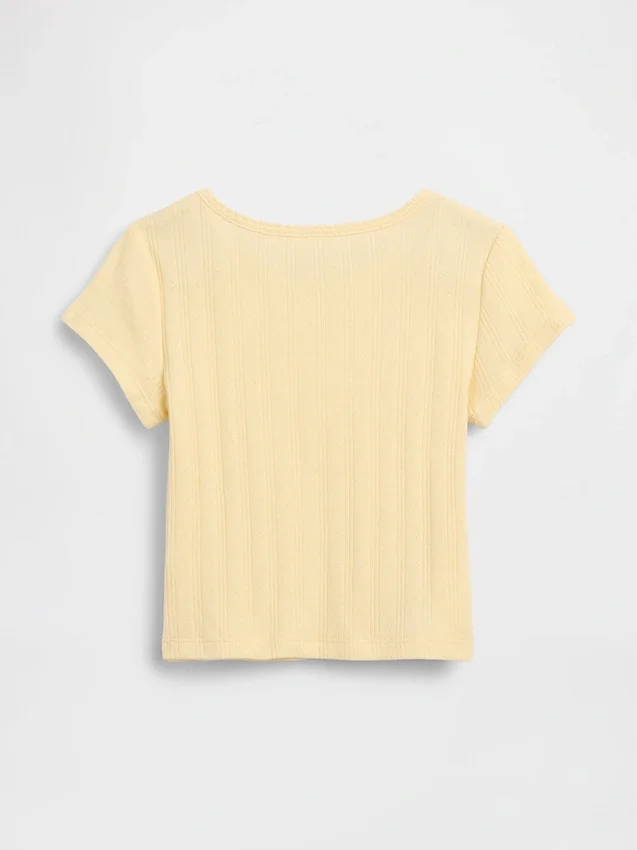 Pointelle-rib-T-shirt voor Baby & Peuter