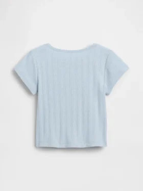 Pointelle-rib-T-shirt voor Baby & Peuter