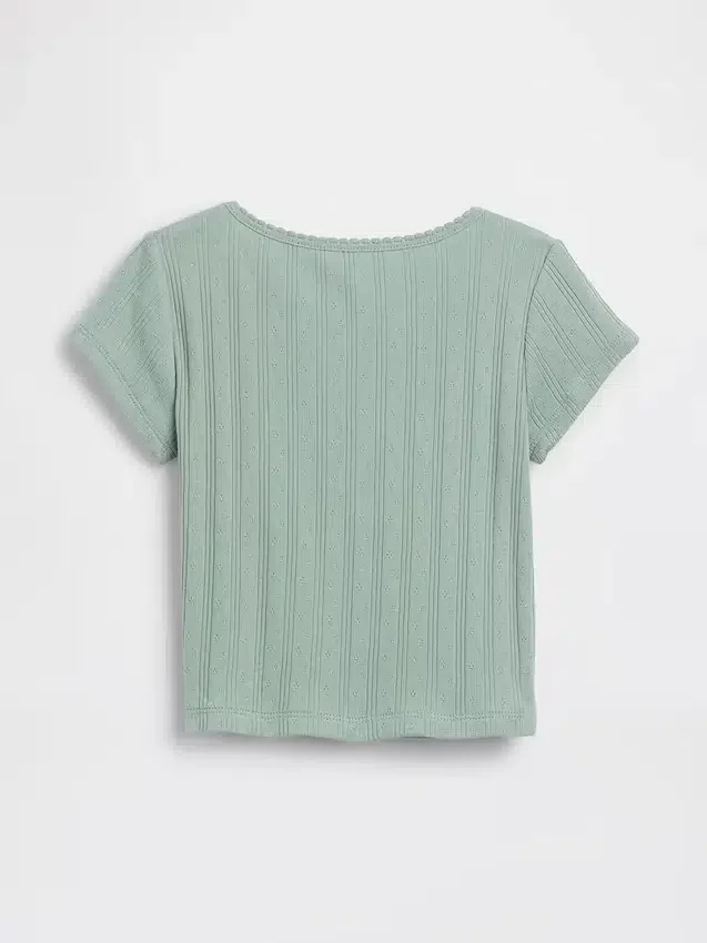 Pointelle-rib-T-shirt voor Baby & Peuter