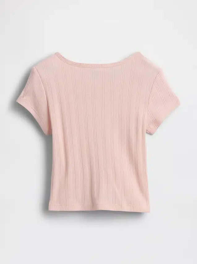 Pointelle-rib-T-shirt voor Baby & Peuter