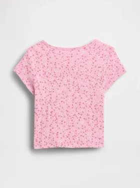 Pointelle-rib-T-shirt voor Baby & Peuter