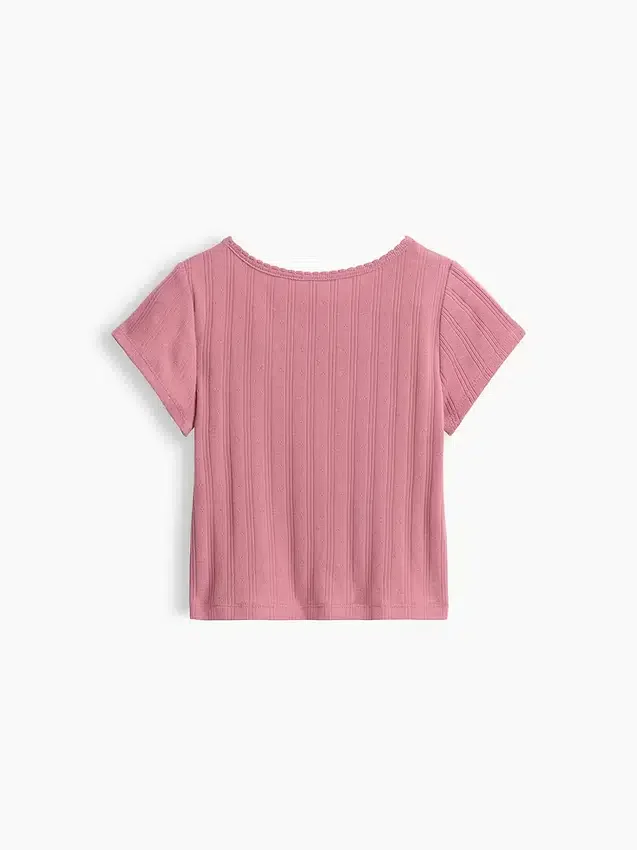 Pointelle-rib-T-shirt voor Baby & Peuter