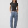 Pointelle T-shirt met ronde hals