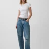 Pointelle T-shirt met ronde hals