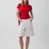 Pointelle T-shirt met ronde hals