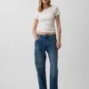 Pointelle T-shirt met ronde hals