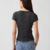 Pointelle T-shirt met ronde hals