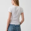 Pointelle T-shirt met ronde hals