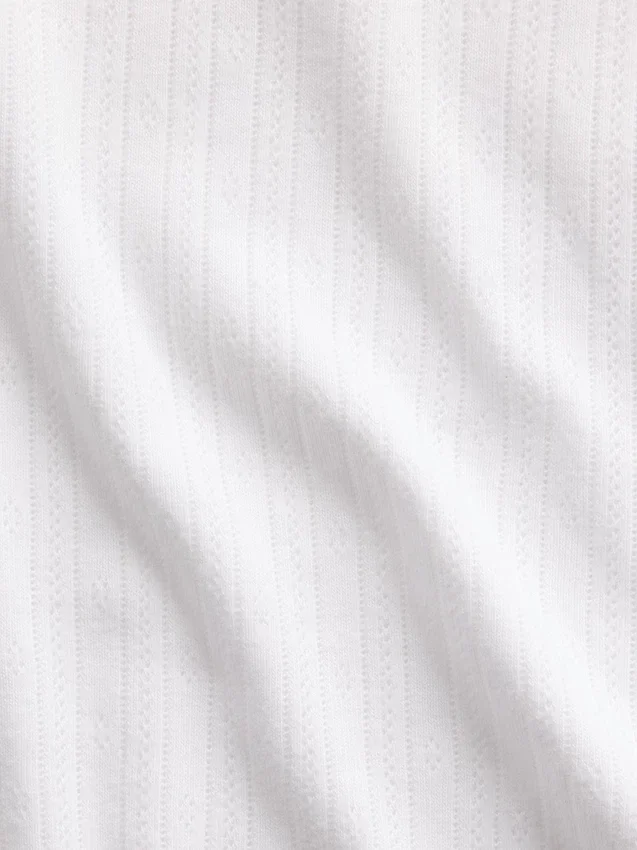 Pointelle T-shirt met ronde hals