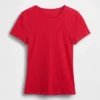 Pointelle T-shirt met ronde hals