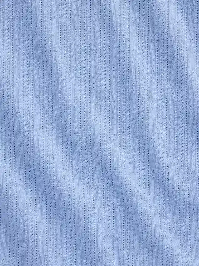 Pointelle T-shirt met ronde hals