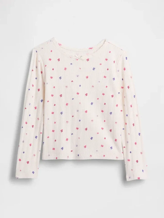 Pointelle-T-shirt voor Baby & Peuter