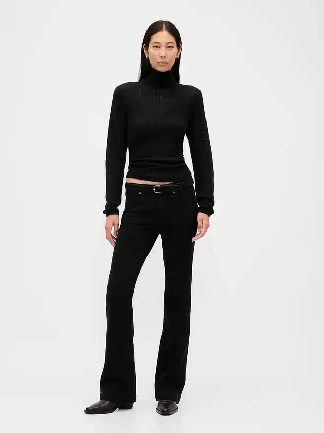Pointelle-trui met col