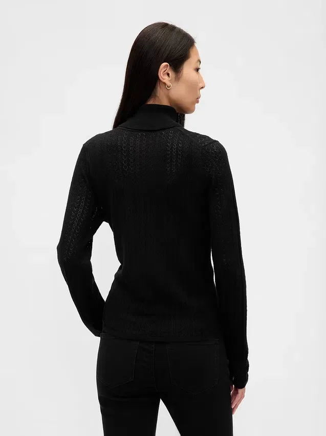 Pointelle-trui met col