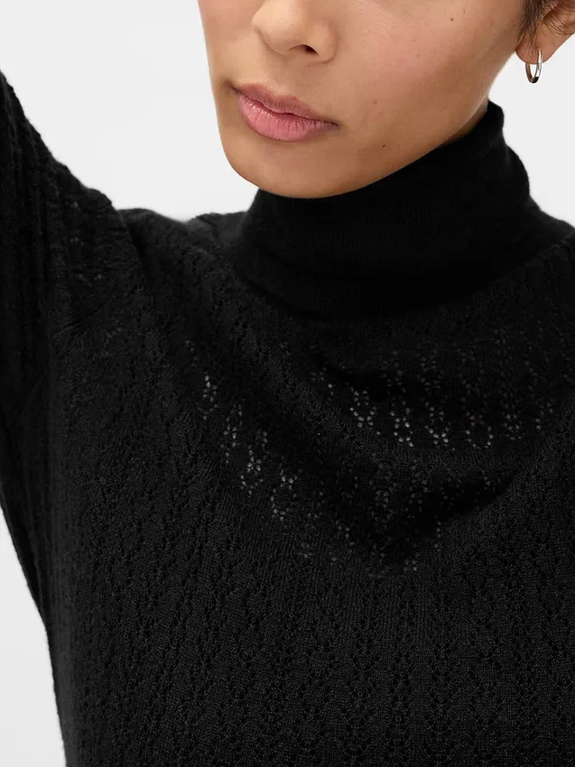 Pointelle-trui met col