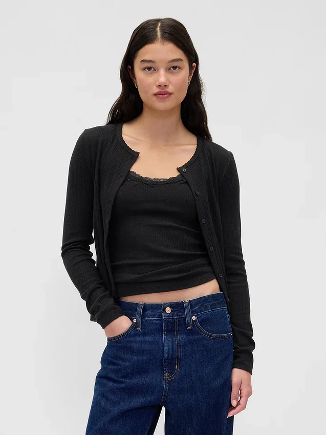 Pointelle-vest