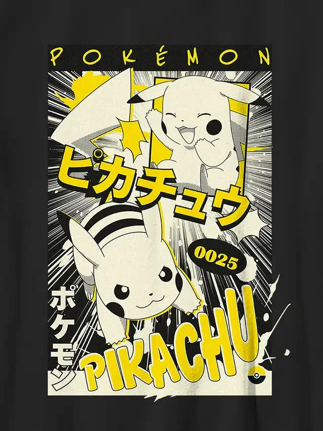 Pokémon Pikachu-manga-T-shirt voor kinderen