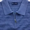 Polo-overhemd met rits en textuur