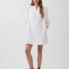 Popeline Henley-minijurk